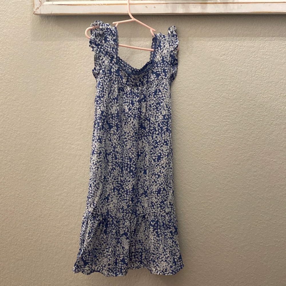 Hayden Girls size large Botanical Lace Trim Square Neck Dress